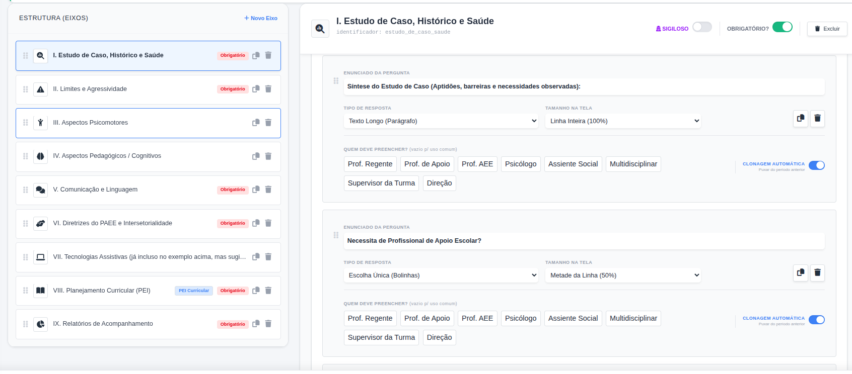Configuração e Construtor de PDI para Educação Inclusiva - Nexus Edu